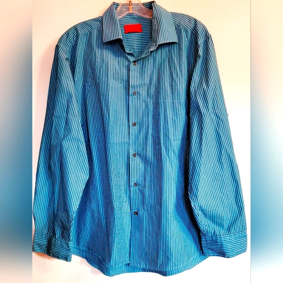 Alfani Other - Alfani New Men's Teal and Burgundy Striped Shirt